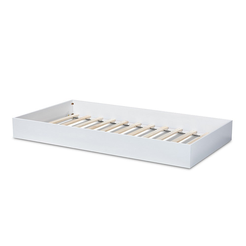 Baxton Studio Renata Modern and Contemporary White Finished Wood Twin Size Trundle WHI-Renata-White-Trundle