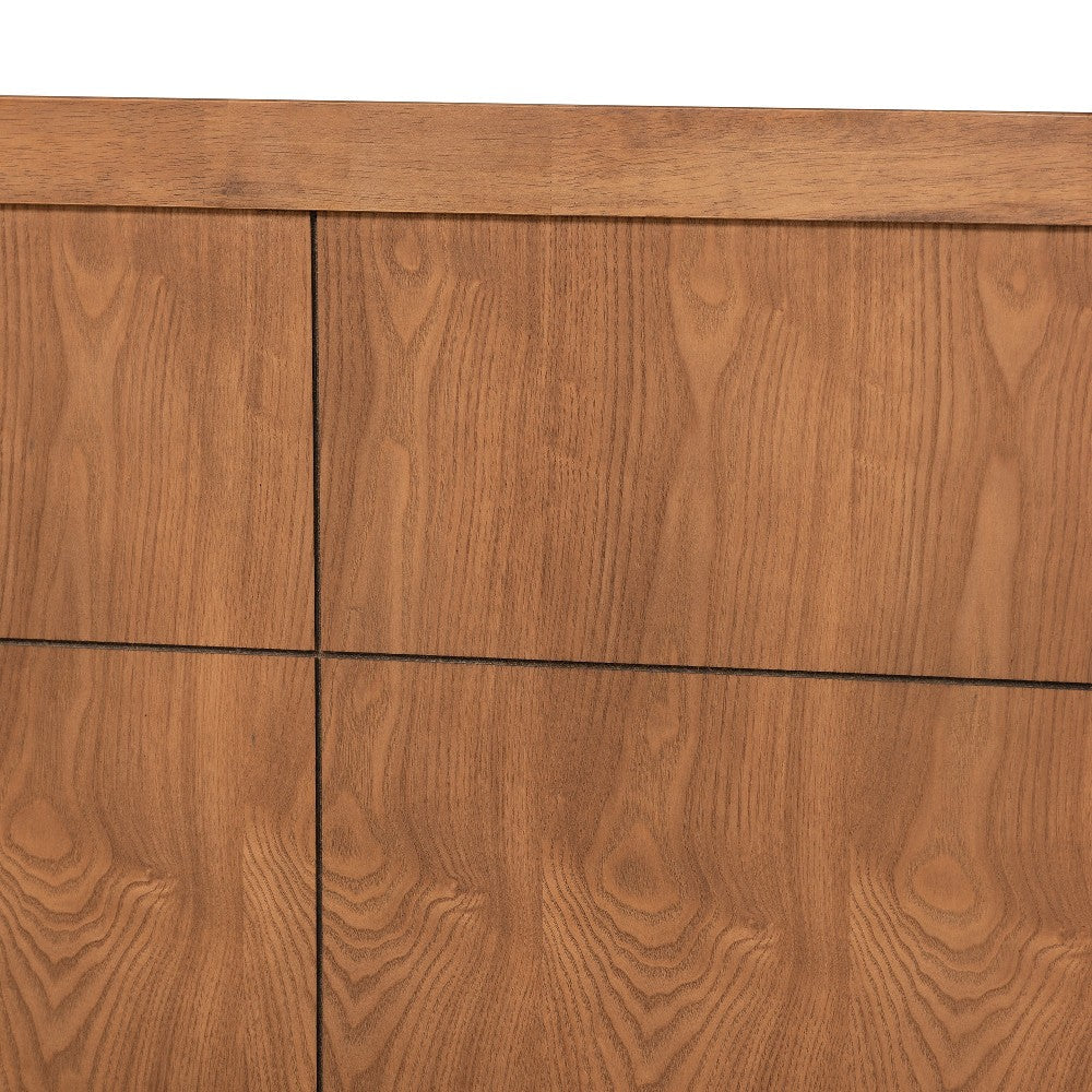 Baxton Studio Rin Mid-Century Modern Walnut Brown Finished Wood Twin Size Platform Bed WHI-Rin-Ash-Walnut-Twin