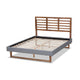 Baxton Studio Rina Modern and Contemporary Dark Grey Fabric Upholstered and Ash Walnut Brown Finished Wood Queen Size Platform Bed
