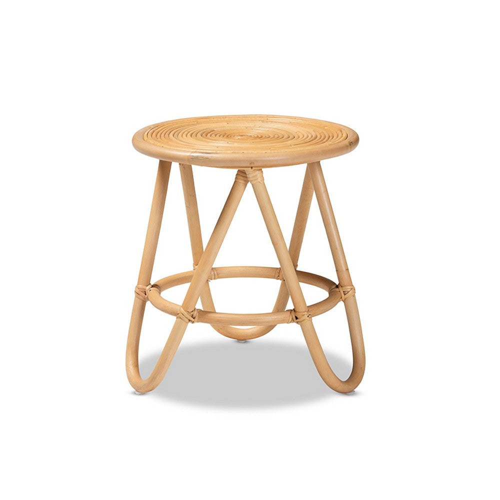bali & pari Rinjani Modern Bohemian Natural Brown Rattan End Table WHI-Rinjani-Rattan-ET