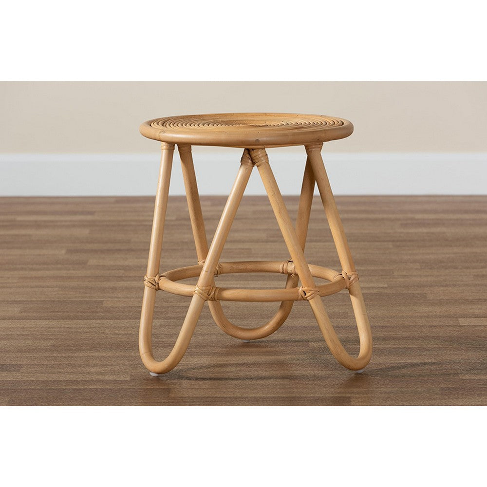 bali & pari Rinjani Modern Bohemian Natural Brown Rattan End Table WHI-Rinjani-Rattan-ET