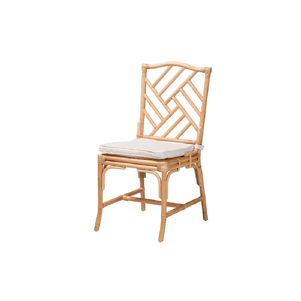 bali & pari Rio Modern Bohemian Natural Brown Rattan Dining Chair WHI-Rio-Rattan-DC