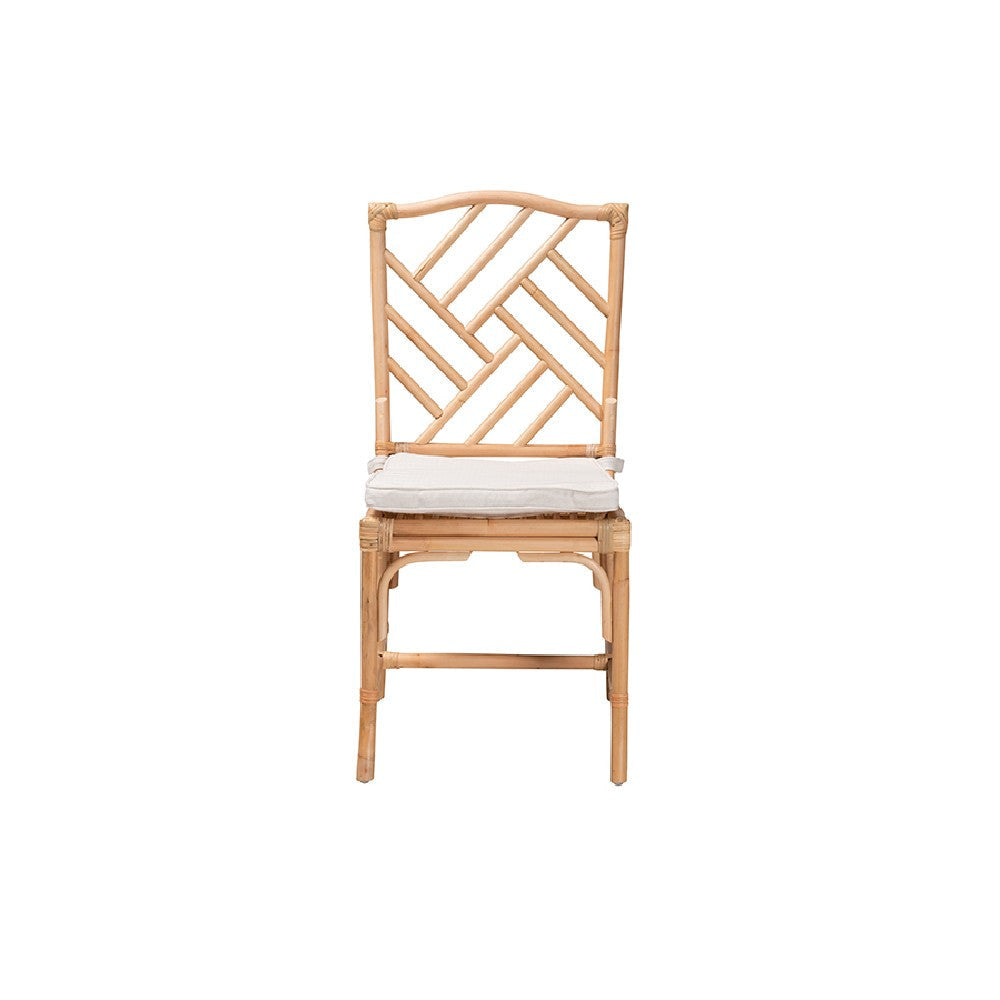 bali & pari Rio Modern Bohemian Natural Brown Rattan Dining Chair WHI-Rio-Rattan-DC