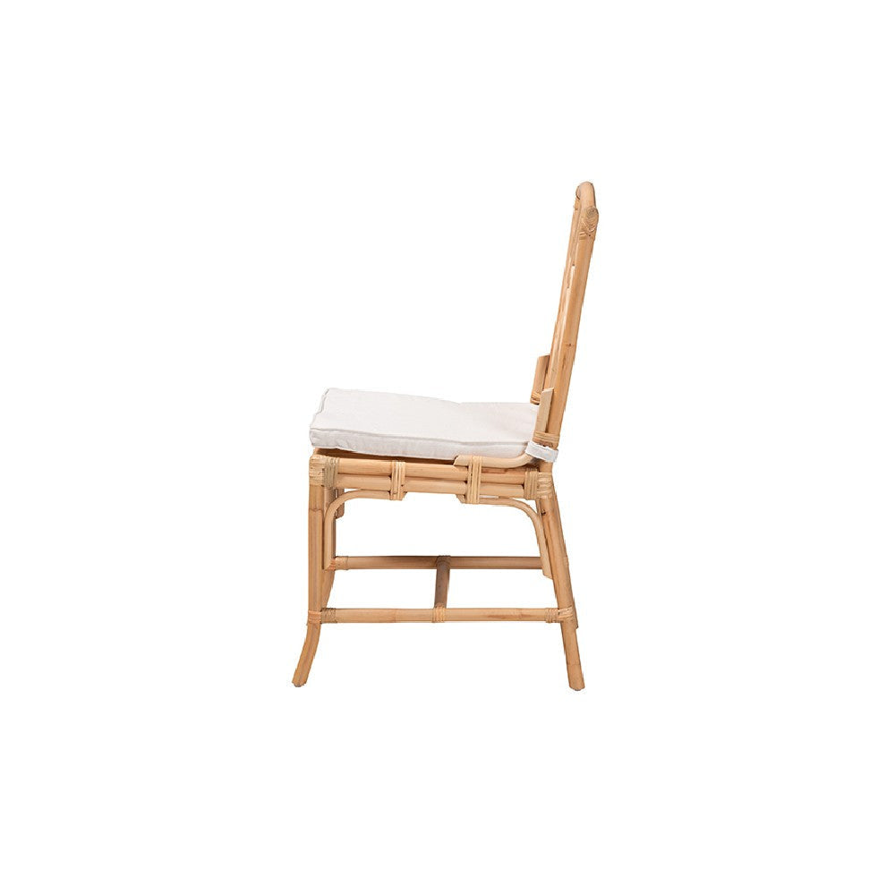 bali & pari Rio Modern Bohemian Natural Brown Rattan Dining Chair WHI-Rio-Rattan-DC