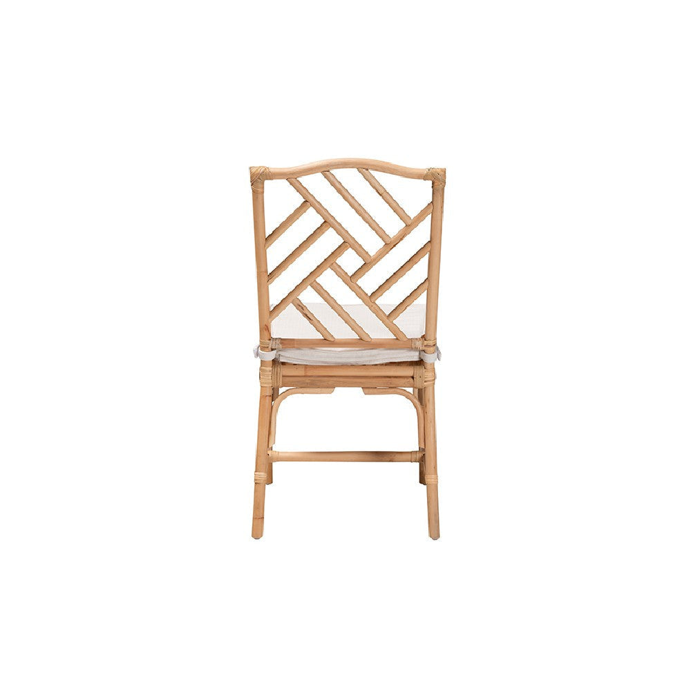 bali & pari Rio Modern Bohemian Natural Brown Rattan Dining Chair WHI-Rio-Rattan-DC
