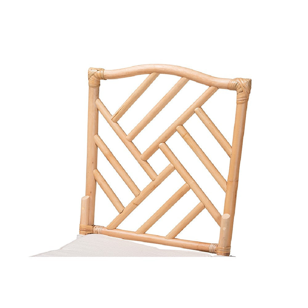 bali & pari Rio Modern Bohemian Natural Brown Rattan Dining Chair WHI-Rio-Rattan-DC