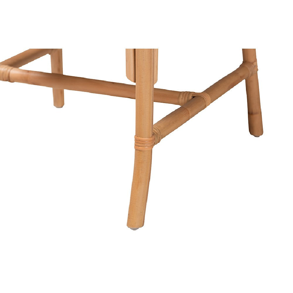 bali & pari Rio Modern Bohemian Natural Brown Rattan Dining Chair WHI-Rio-Rattan-DC