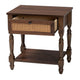 Baxton Studio Roden Transitional Dark Brown Nightstand with Rattan WHI-Roden-Brown-Nightstand