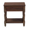 Baxton Studio Roden Transitional Dark Brown Nightstand with Rattan WHI-Roden-Brown-Nightstand