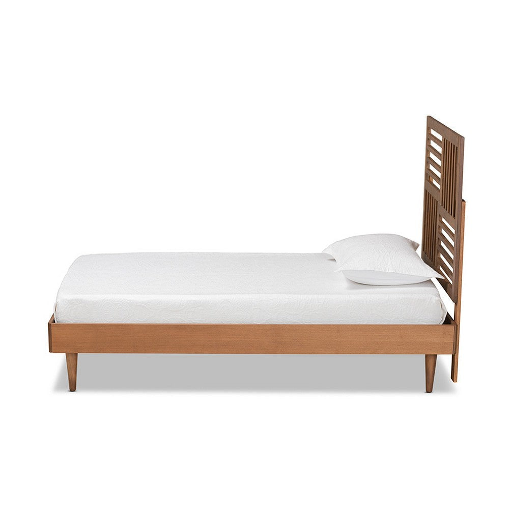 Baxton Studio Romy Modern and Contemporary Walnut Brown Finished Wood Twin Size Platform Bed WHI-Romy-Ash Walnut-Twin