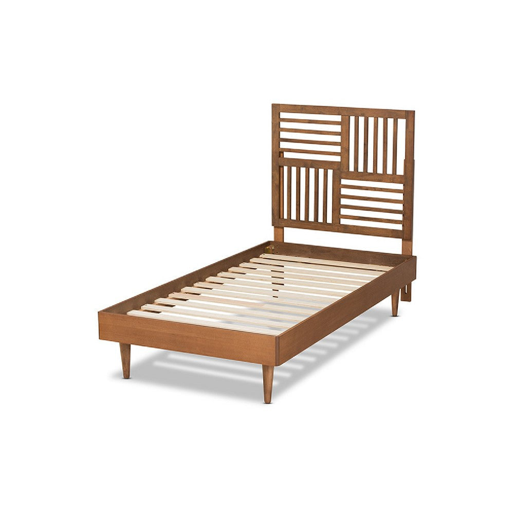 Baxton Studio Romy Modern and Contemporary Walnut Brown Finished Wood Twin Size Platform Bed WHI-Romy-Ash Walnut-Twin