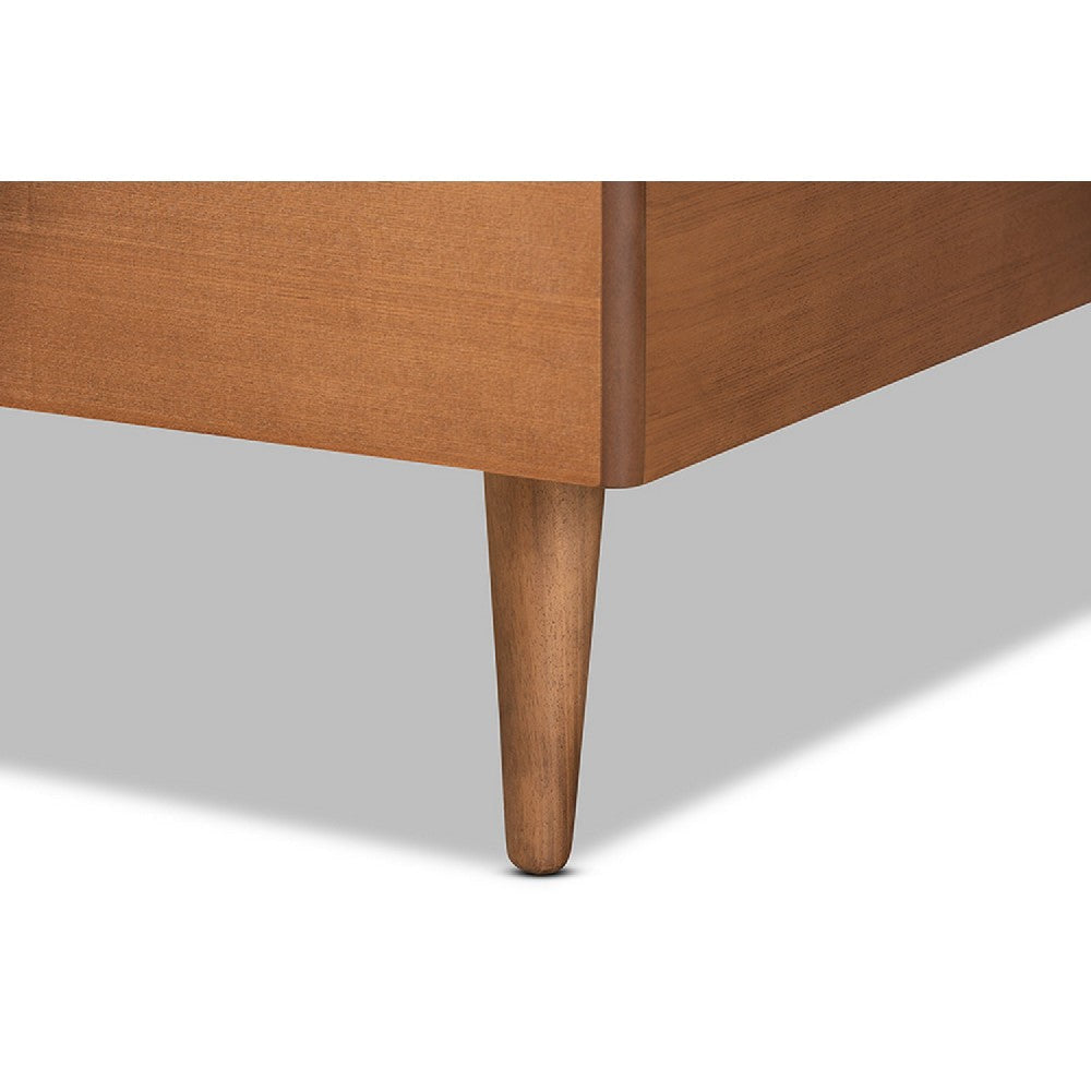 Baxton Studio Romy Modern and Contemporary Walnut Brown Finished Wood Twin Size Platform Bed WHI-Romy-Ash Walnut-Twin