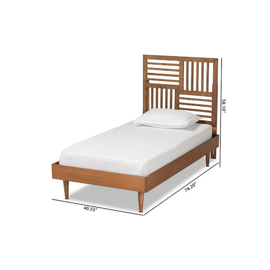 Baxton Studio Romy Modern and Contemporary Walnut Brown Finished Wood Twin Size Platform Bed