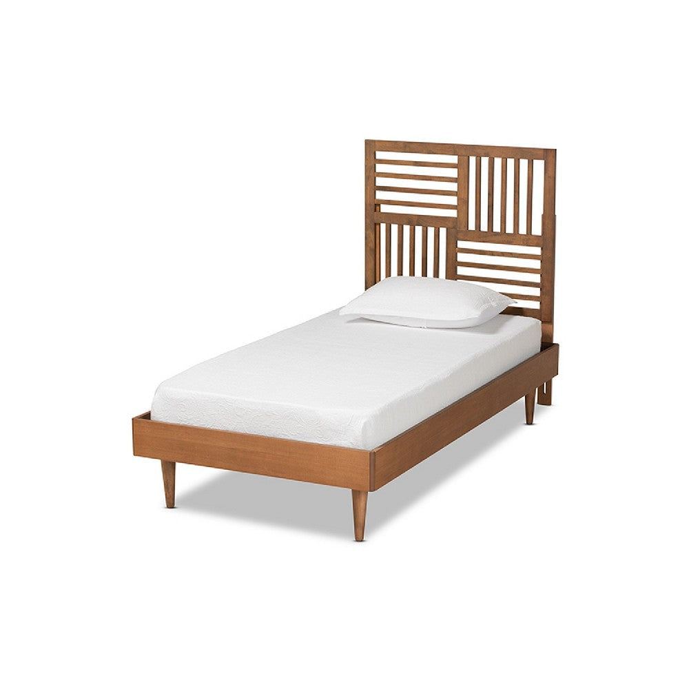 Baxton Studio Romy Modern and Contemporary Walnut Brown Finished Wood Twin Size Platform Bed WHI-Romy-Ash Walnut-Twin