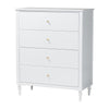 Baxton Studio Roni Modern White Wood 4-Drawer Chest with Scalloped Edges WHI-Roni-White-Chest