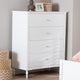 Baxton Studio Roni Modern White Wood 4-Drawer Chest with Scalloped Edges