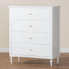 Baxton Studio Roni Modern White Wood 4-Drawer Chest with Scalloped Edges WHI-Roni-White-Chest