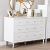 Baxton Studio Roni Modern White Wood 7-Drawer Dresser with Scalloped Edges WHI-Roni-White-Dresser