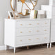 Baxton Studio Roni Modern White Wood 7-Drawer Dresser with Scalloped Edges WHI-Roni-White-Dresser