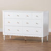 Baxton Studio Roni Modern White Wood 7-Drawer Dresser with Scalloped Edges WHI-Roni-White-Dresser