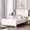 Baxton Studio Roni Modern White Wood Full Platform Bed with Scalloped Edges WHI-Roni-White-Full
