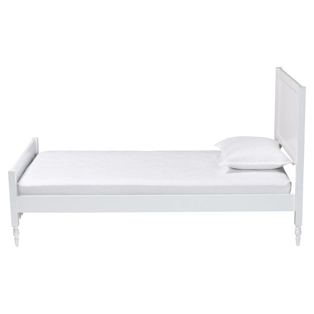 Baxton Studio Roni Modern White Wood Twin Platform Bed with Scalloped Edges WHI-Roni-White-Twin
