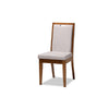 Baxton Studio Rosa Modern and Contemporary Grey Fabric Upholstered and Walnut Brown Finished Wood 7-Piece Dining Set