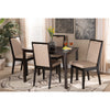 Baxton Studio Rosa Modern and Contemporary Sand Fabric Upholstered and Dark Brown Finished Wood 5-Piece Dining Set