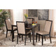Baxton Studio Rosa Modern and Contemporary Sand Fabric Upholstered and Dark Brown Finished Wood 5-Piece Dining Set