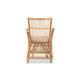 bali & pari Rose Modern Bohemian White Fabric Upholstered and Natural Brown Rattan Armchair WHI-Rose-Rattan-Armchair