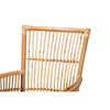 bali & pari Rose Modern Bohemian White Fabric Upholstered and Natural Brown Rattan Armchair WHI-Rose-Rattan-Armchair