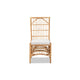 bali & pari Rose Modern Bohemian White Fabric Upholstered and Natural Brown Rattan Dining Chair WHI-Rose-Rattan-DC-No-Arm