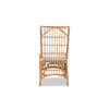 bali & pari Rose Modern Bohemian White Fabric Upholstered and Natural Brown Rattan Dining Chair WHI-Rose-Rattan-DC-No-Arm