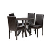 Baxton Studio Rosi Modern Espresso Brown Faux Leather and Wood 5-Piece Dining Set WHI-Rosi-Dark-Brown-5PC-Dining-Set