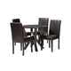 Baxton Studio Rosi Modern Espresso Brown Faux Leather and Wood 5-Piece Dining Set WHI-Rosi-Dark-Brown-5PC-Dining-Set
