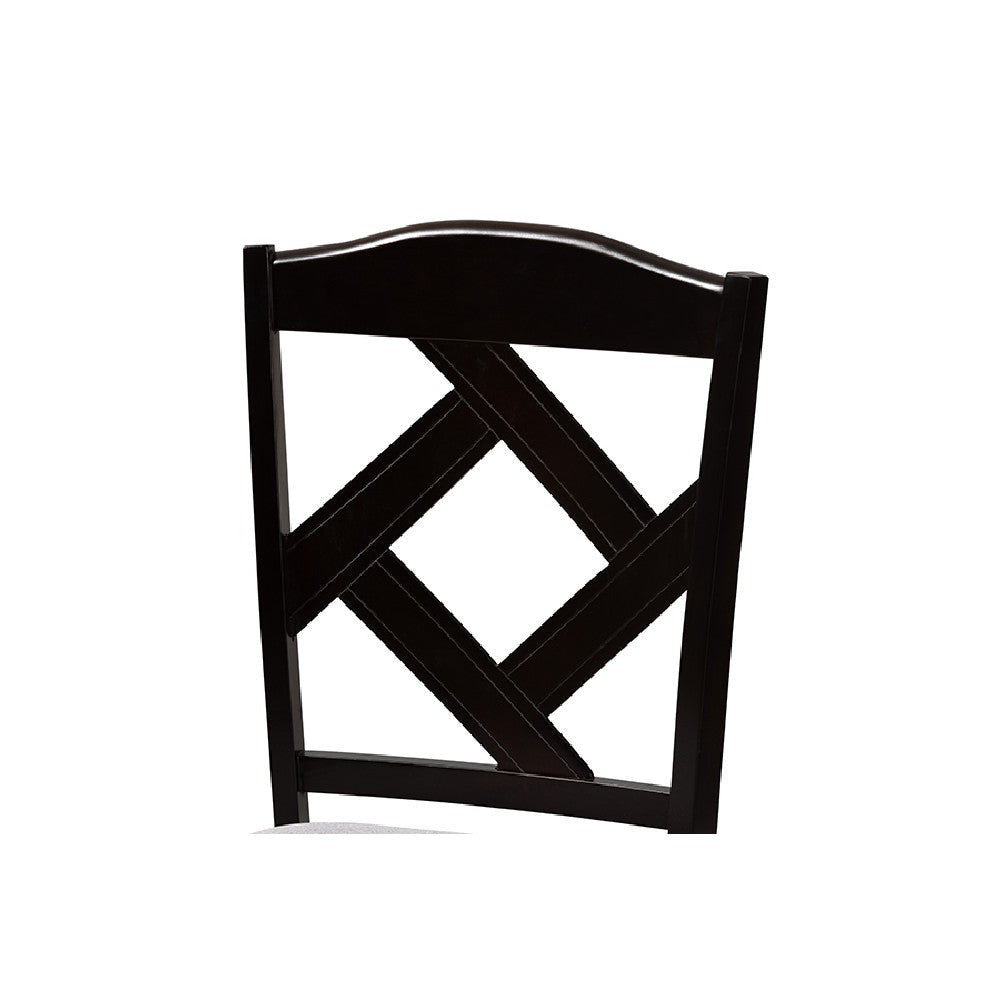 Baxton Studio Ruth Modern Transitional Grey Fabric Upholstered and Dark Brown Finished Wood 7-Piece Dining Set