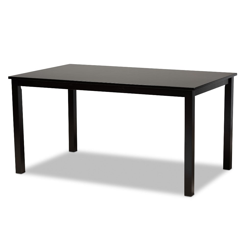 Baxton Studio Ruth Sand Fabric Upholstered and Dark Brown Finished Wood 7-Piece Dining Set