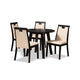 Baxton Studio Ryan Modern and Contemporary Beige Faux Leather Upholstered and Dark Brown Finished Wood 5-Piece Dining Set