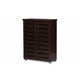Baxton Studio Adalwin Modern and Contemporary 2-Door Dark Brown Wooden Entryway Shoes Storage Cabinet