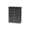 Baxton Studio Adalwin Modern and Contemporary Dark Gray 2-Door Wooden Entryway Shoe Storage Cabinet