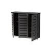 Baxton Studio Adalwin Modern and Contemporary Dark Gray 3-Door Wooden Entryway Shoe Storage Cabinet