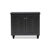 Baxton Studio Winda Modern and Contemporary Dark Gray 2-Door Wooden Entryway Shoe Storage Cabinet