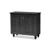 Baxton Studio Winda Modern and Contemporary Dark Gray 2-Door Wooden Entryway Shoe Storage Cabinet