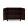 Baxton Studio Winda Modern and Contemporary 2-Door Dark Brown Wooden Entryway Shoes Storage Cabinet