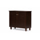 Baxton Studio Winda Modern and Contemporary 2-Door Dark Brown Wooden Entryway Shoes Storage Cabinet