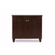 Baxton Studio Winda Modern and Contemporary 2-Door Dark Brown Wooden Entryway Shoes Storage Cabinet
