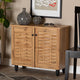 Baxton Studio Winda Modern and Contemporary Oak Brown Finished Wood 2-Door Shoe Cabinet WHI-SC864572-B-Wotan-Oak
