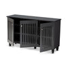 Baxton Studio Fernanda Modern and Contemporary Dark Gray 3-Door Wooden Entryway Shoe Storage Wide Cabinet