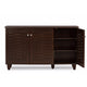 Baxton Studio Winda Modern and Contemporary 3-Door Dark Brown Wooden Entryway Shoes Storage Cabinet