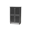 Baxton Studio Fernanda Modern and Contemporary Dark Gray 4-Door Wooden Entryway Shoe Storage Cabinet WHI-SC864574-A-Dark-Grey-Shoe-Cabinet